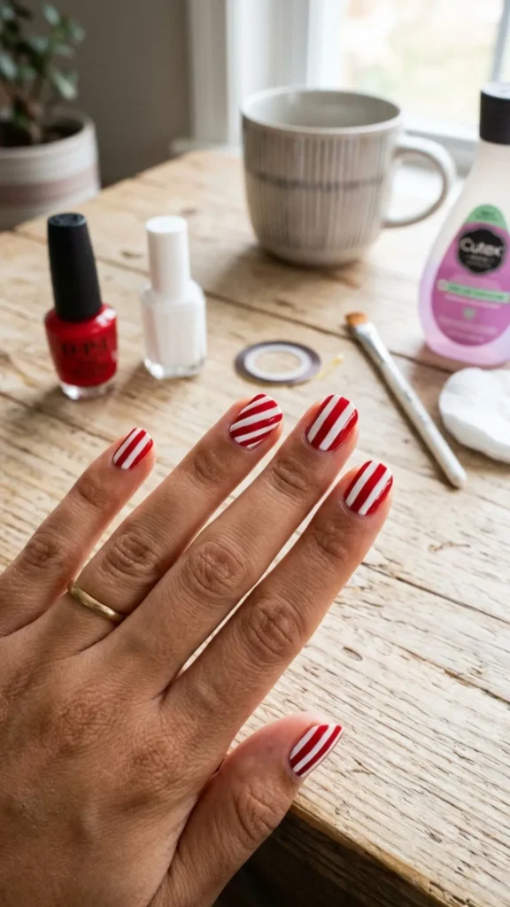 Fun Colorful Candy Stripe Nails