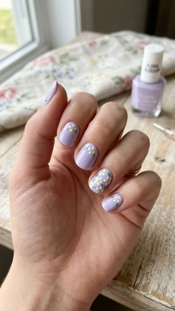 Delicate Floral Beginner Nail Art