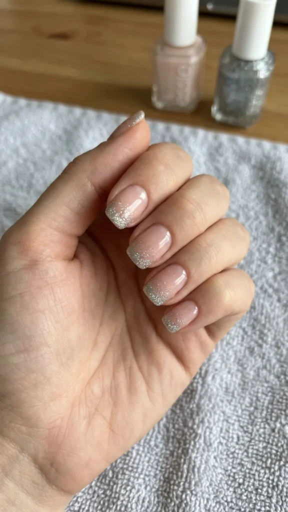 Glamorous Sparkling Glitter Tip Nails