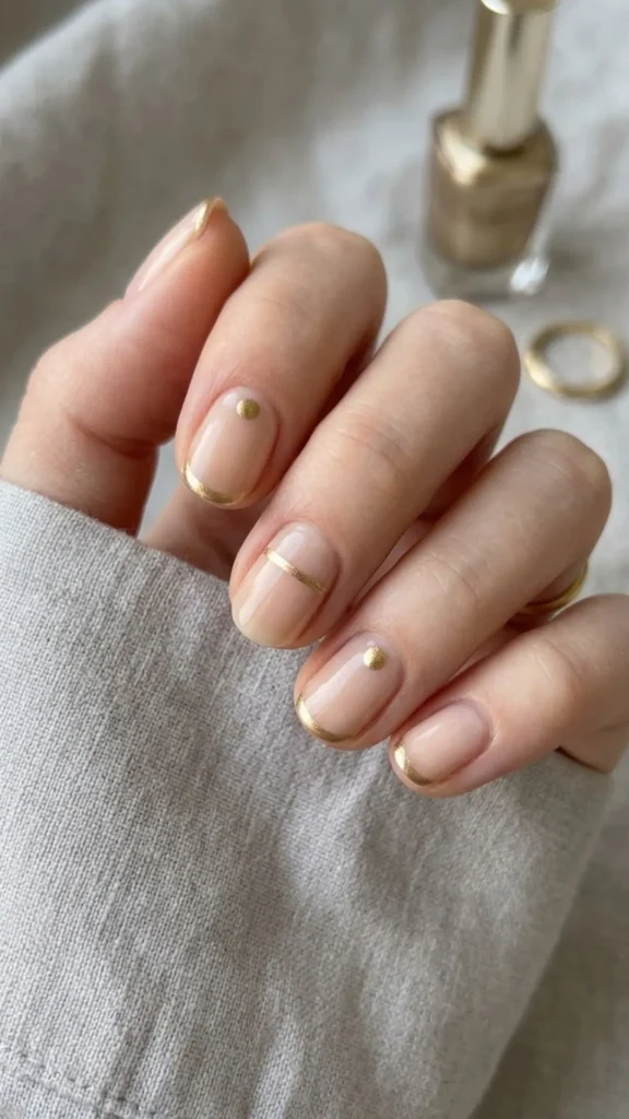 Chic Metallic Accent Nail Design