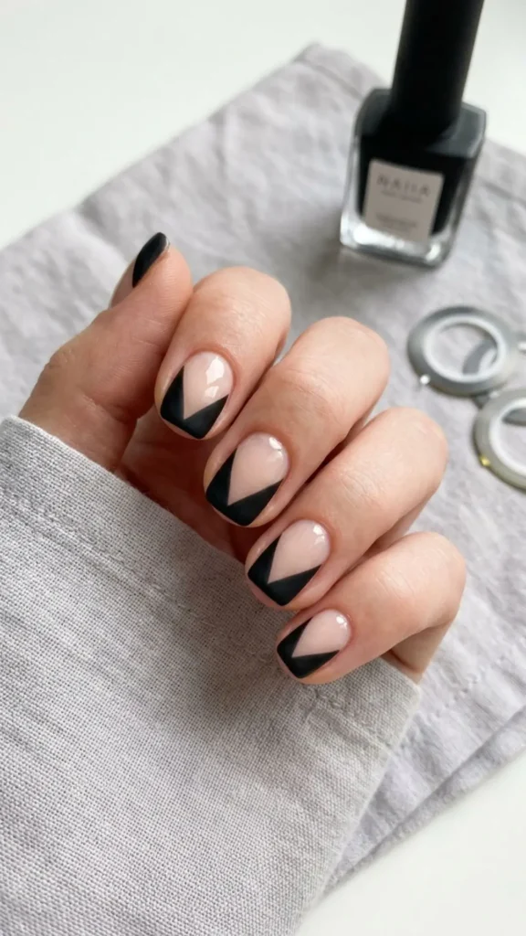 Modern Negative Space Nail Design