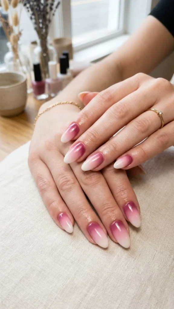 Soft Blended Ombre Nail Design