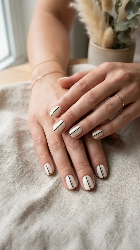 Clean Minimal Striped Nail Art