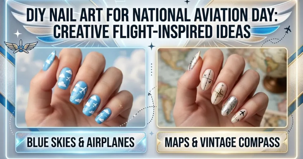 DIY National Aviation Day Nail Art with Creative Flight-Inspired Designs