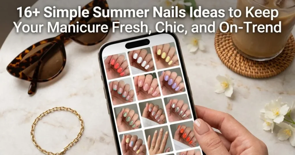 Simple summer nails with fresh pastel colors and chic nail art designs