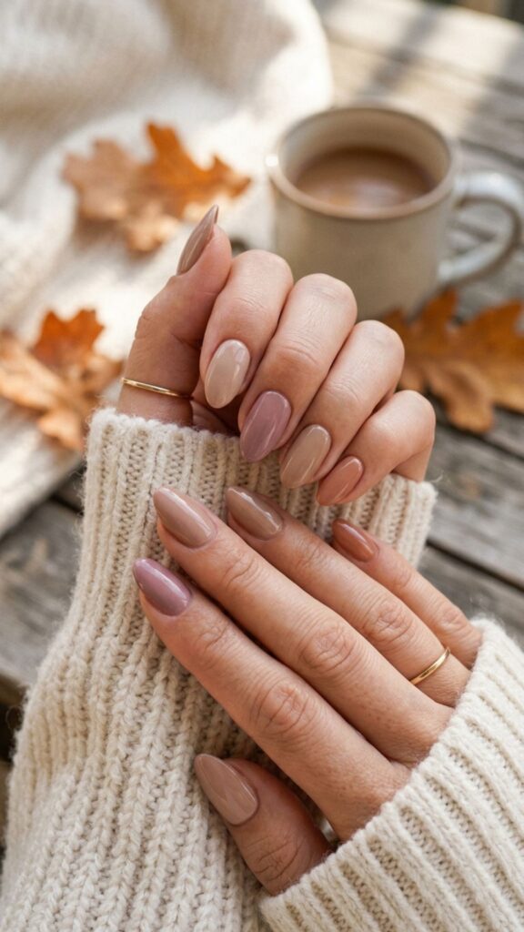 Classy nude manicure with a clean elegant finish